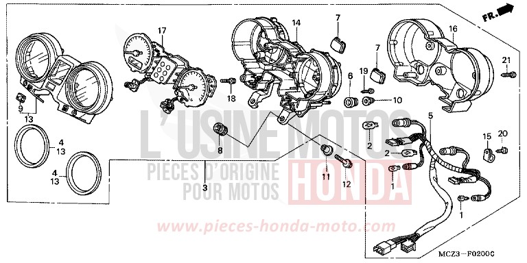MESSGERAET von Hornet 900 SCHWARZ (NH1) von 2004